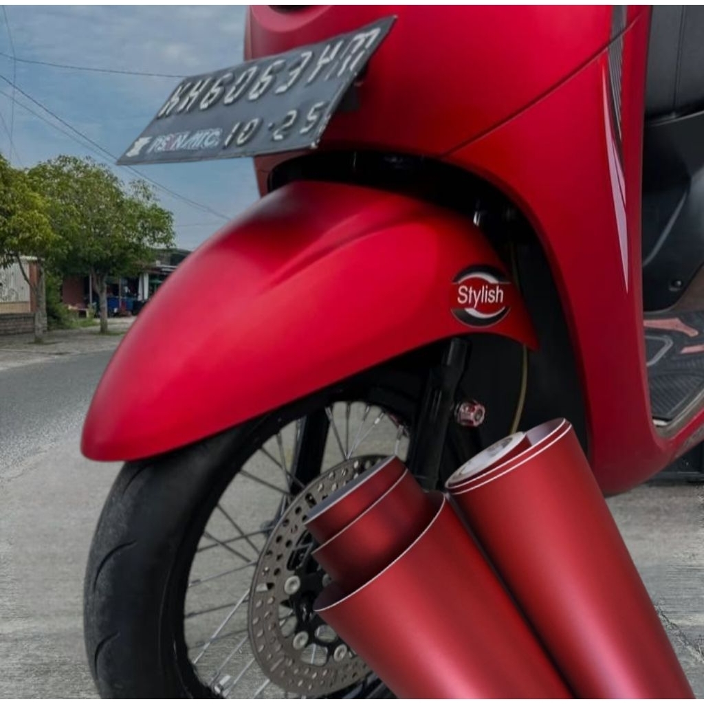 Skotlet Merah Tua Metalik Stiker Scotlet Dark red CandyMetalic Scotlite Merah Doff Untuk Variasi Lis