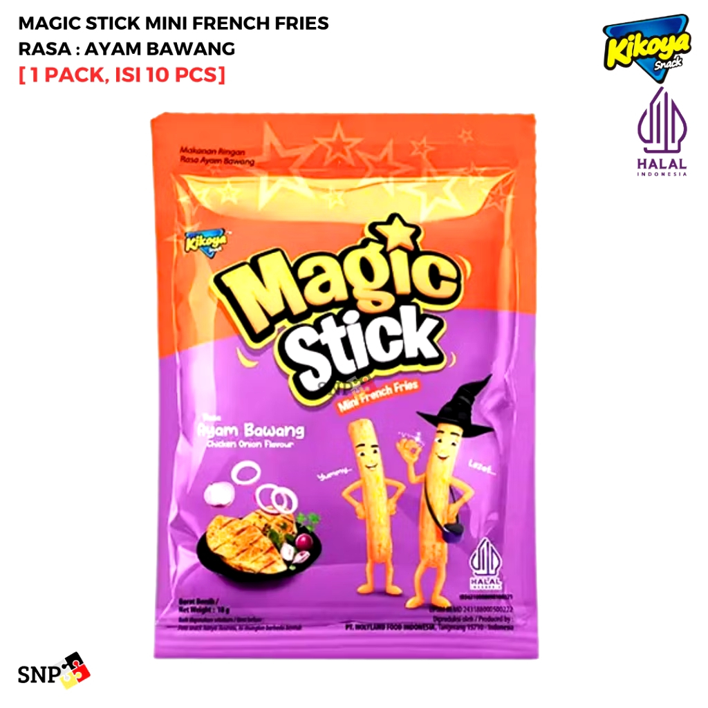 

KIKOYA SNACK Kerupuk Kentang Magic Stick Mini French Fries [1 Pack, isi 10 Pcs]