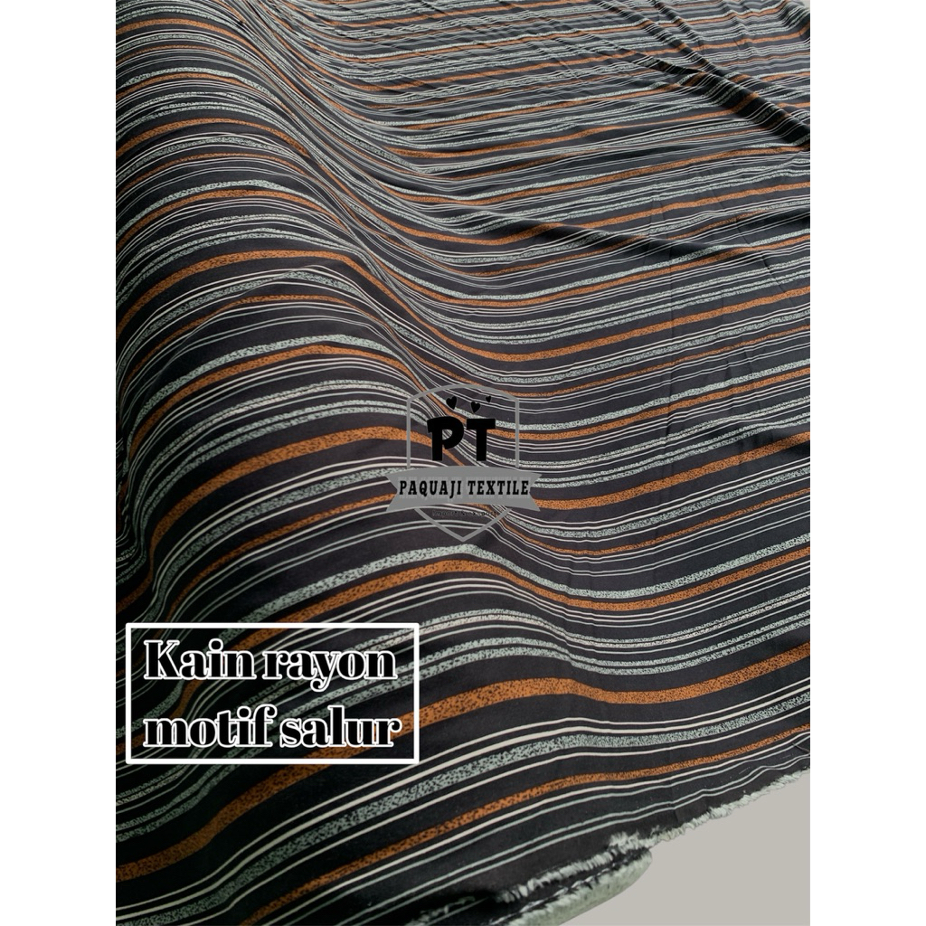 bahan kain katun rayon motif salur /rayon motif terbaru/rayon viscose(harga tertera 50cm)