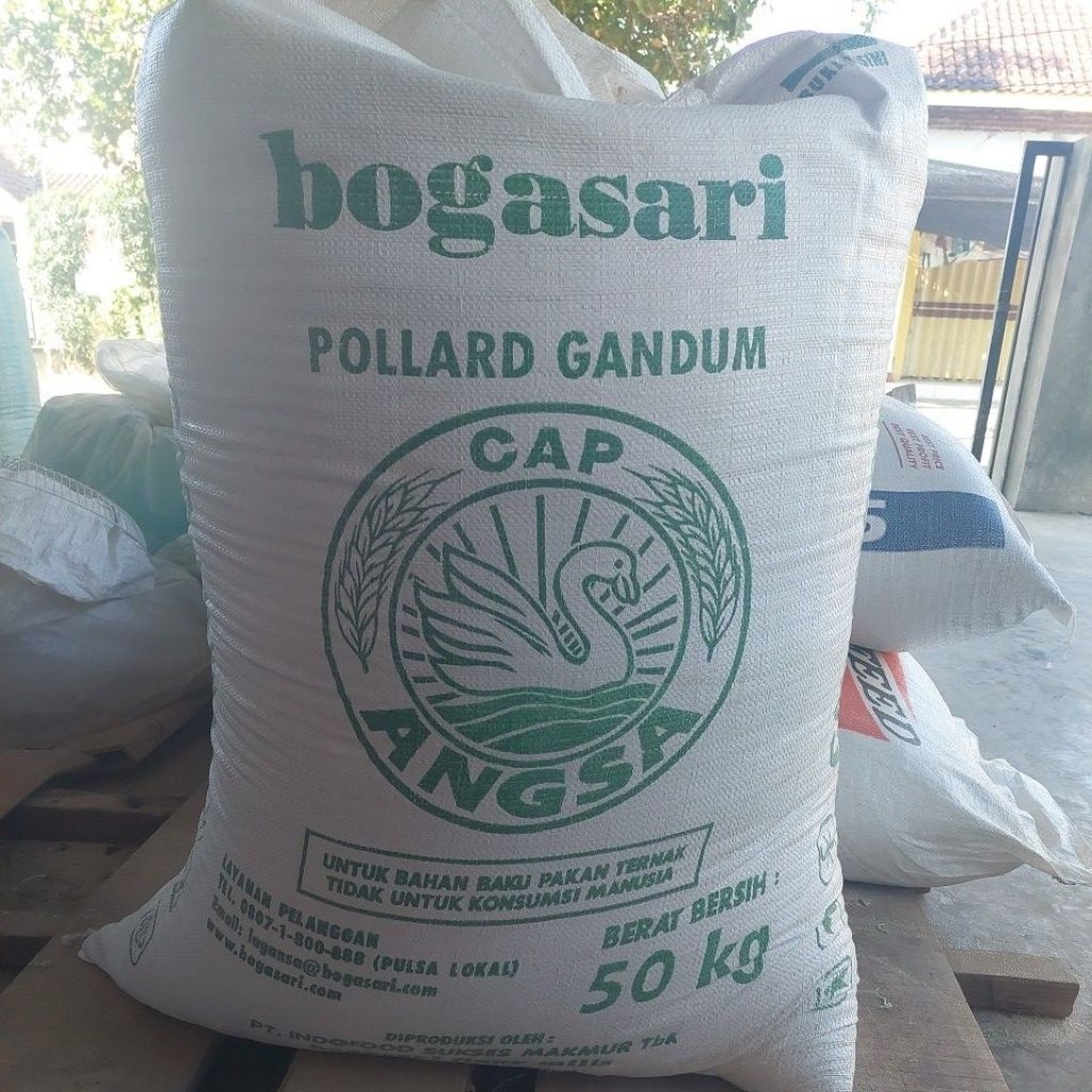 Sumber Pakan - POLLARD GANDUM CAP ANGSA - POLLARD GANDUM BOGASARI - PAKAN TERNAK KAMBING SAPI REPACK