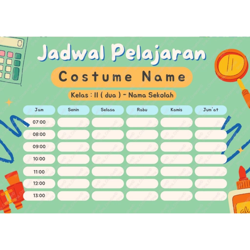 

jadwal pelajaran, jadwal piket, struktur organisasi