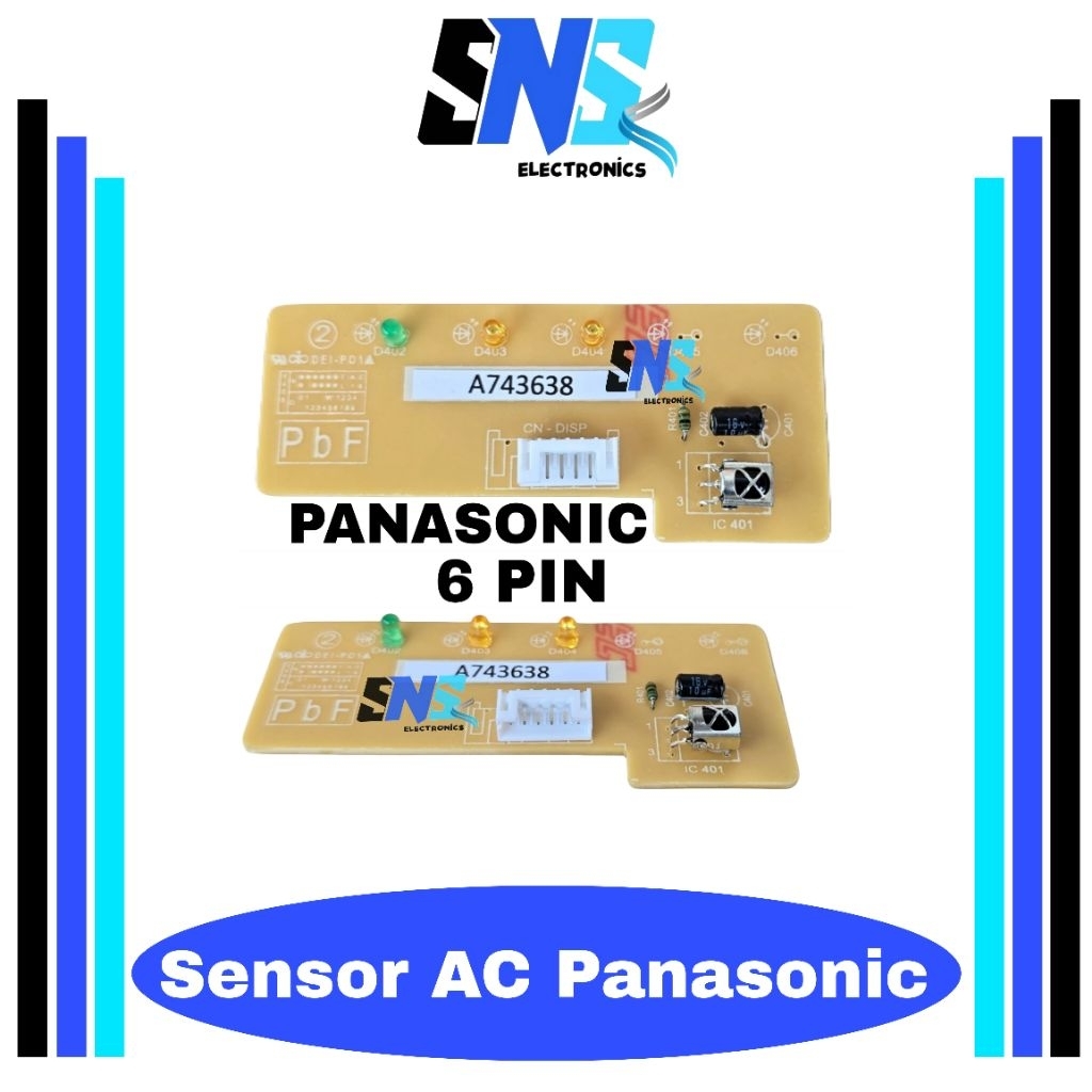 PCB sensor AC panasonic soket 6 pin A743638 - Receiver AC panasonic kabel 6 A 743638 - Modul sensor 