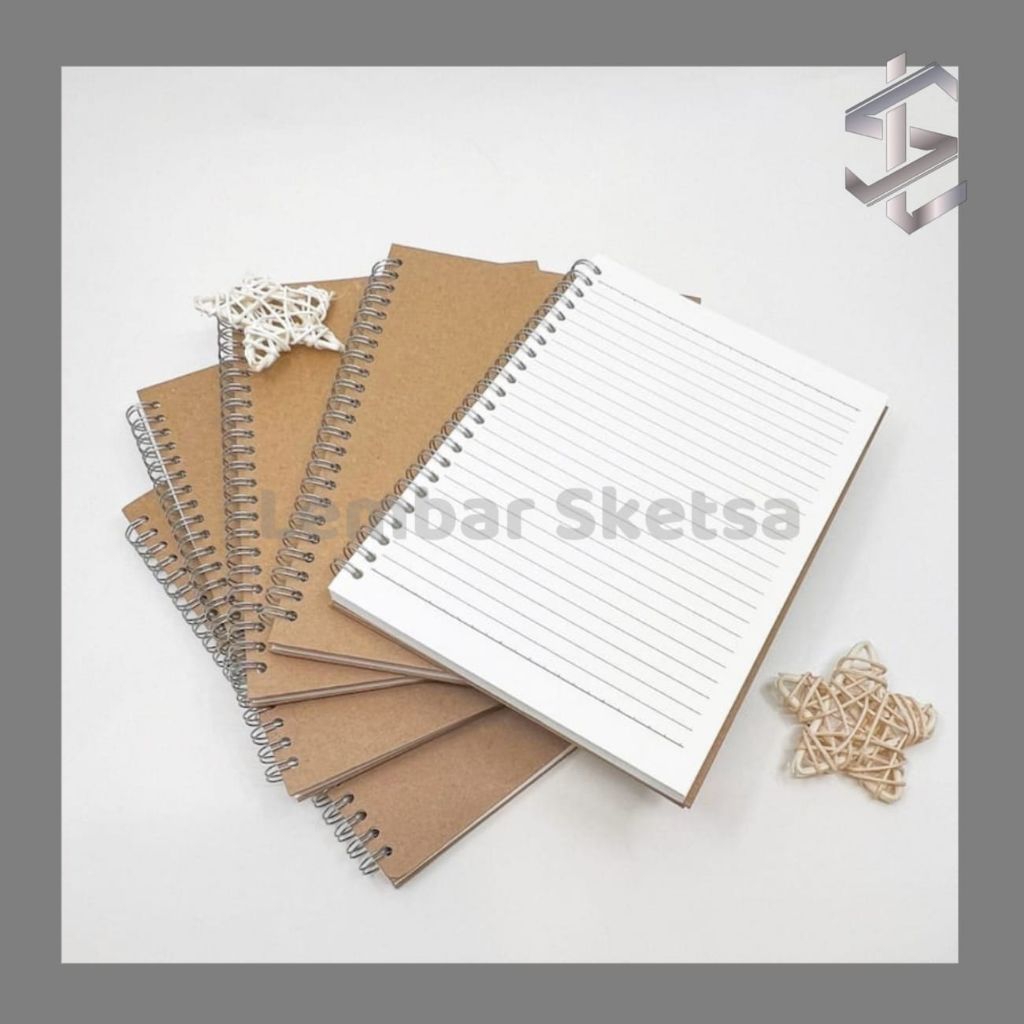 

Buku Catatan Ring spiral 100 Halaman notebook Garis Cover Vintage Jasmine & craft