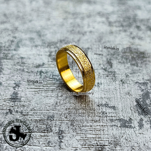 Cincin Stanless Steel Gold Pasir / Cincin Titanium/ Cincin Couple / Cincin Pacaran / Cincin Sahabat 