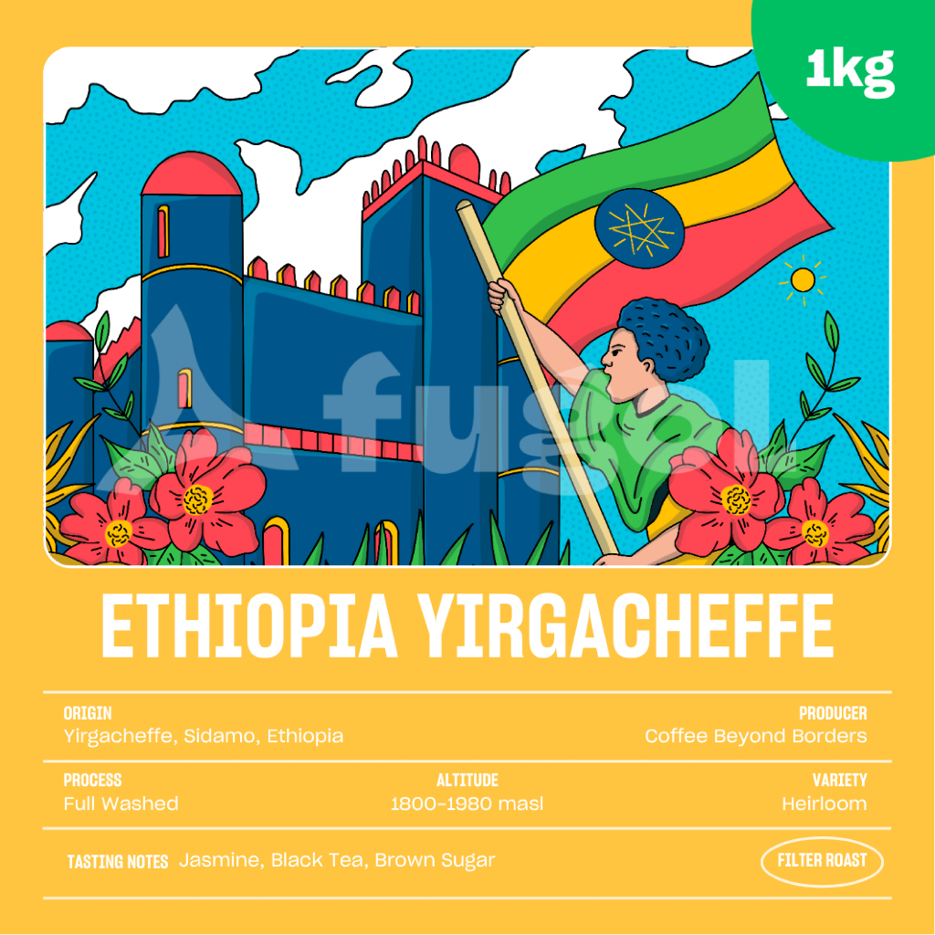 

Kopi Arabika ETHIOPIA YIRGACHEFFE (1 KG) Single Orgin Specialty Coffee