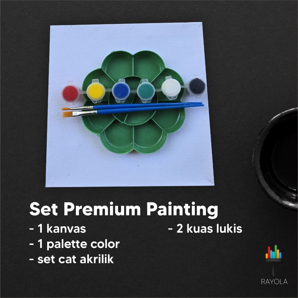 

Painting Kit Paket Melukis 1 Set Kanvas Kuas & Cat Akrilik
