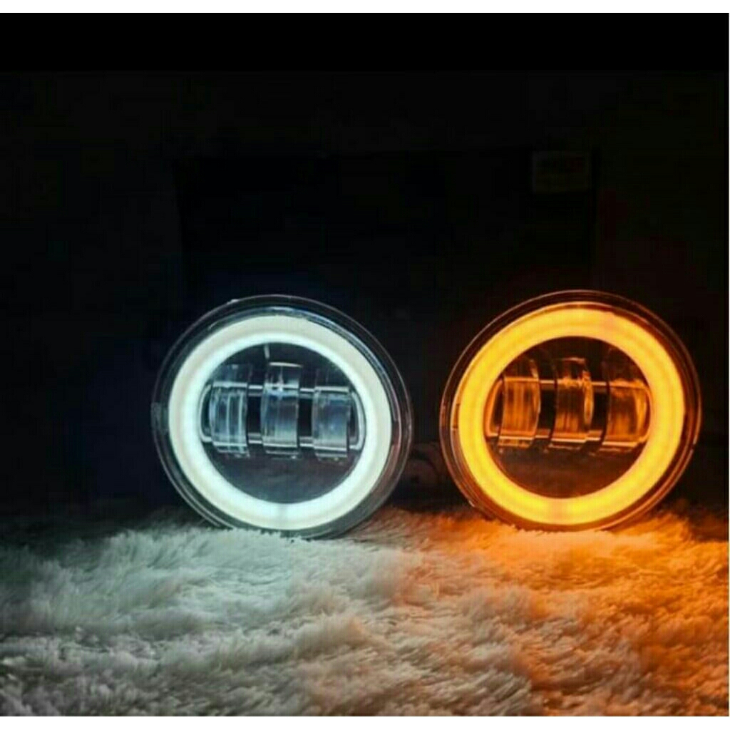 lampu LED foglamp Daymaker mini 4 inch 3 lensa sepasang