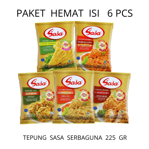 

(Paket Hemat Isi 6) Tepung Sasa Serbaguna 225 gr x 6 Pcs All Varian