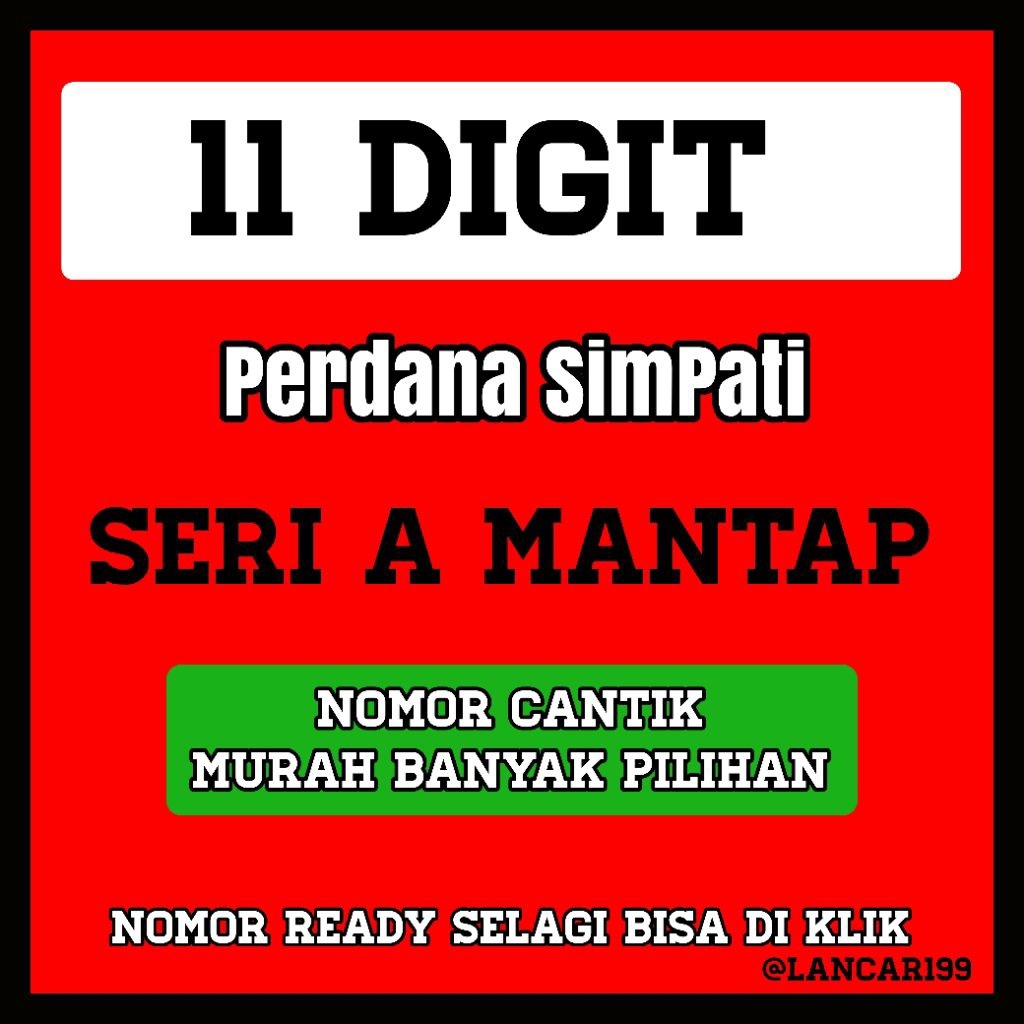 Obral Nomor simpati 11 digit perdana telkomsel