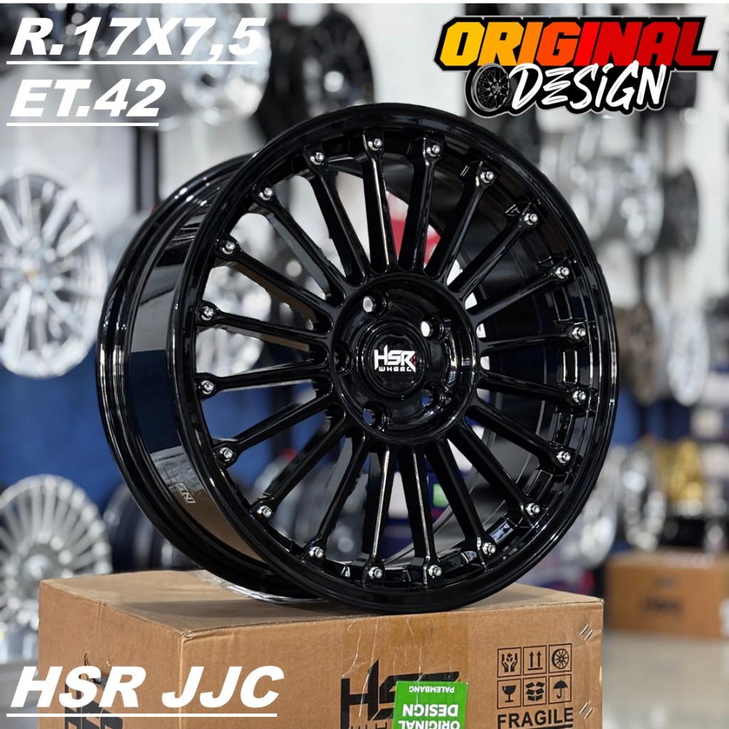 Velg Mobil HRV, JUKE, XTRAIL, Ring 17 Lubang 5 Warna Hitam HSR JJC R17