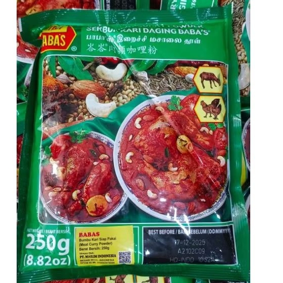 

BABAS MEAT CURRY POWDER 250G BABAS BUMBU KARI