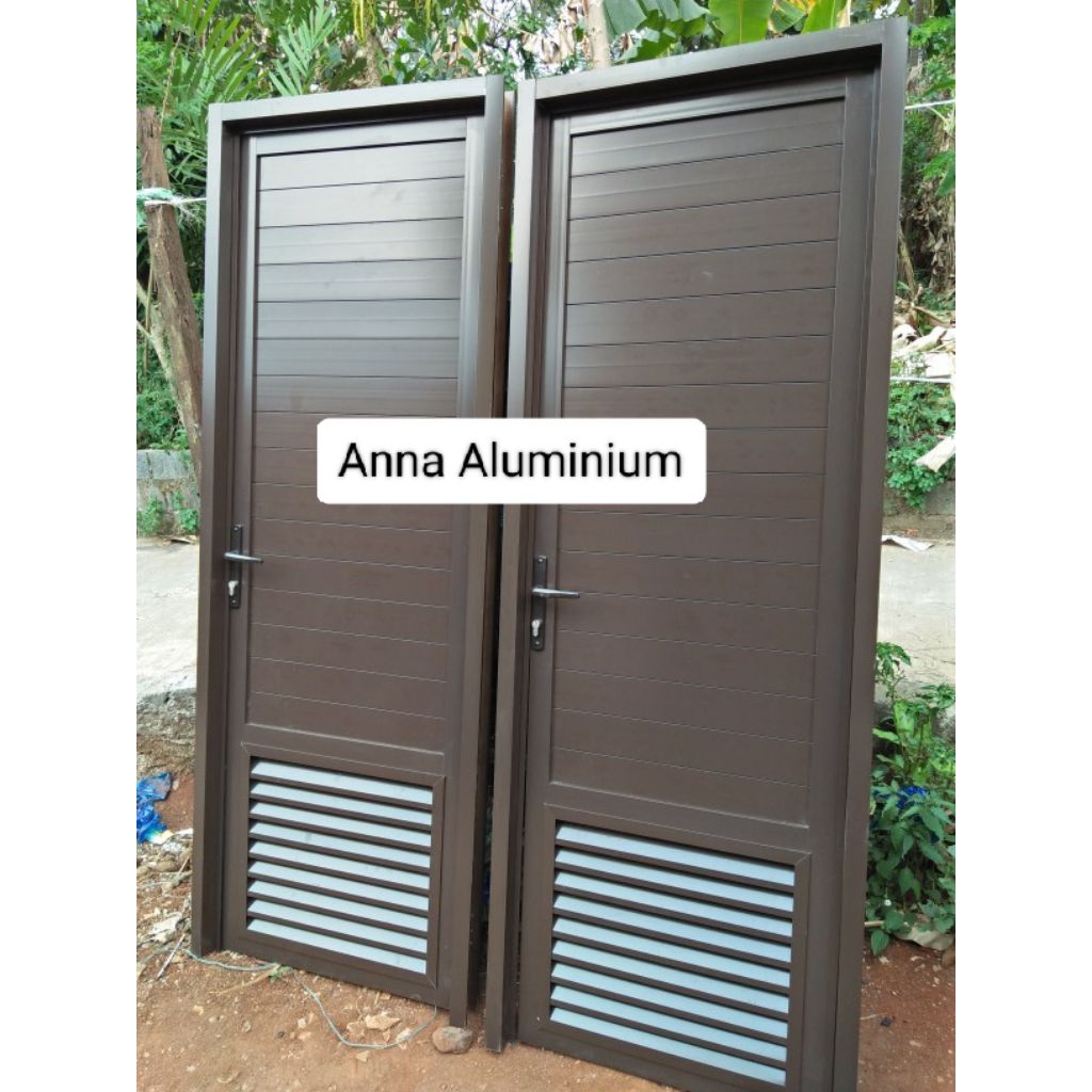 Pintu Kamar Mandi / Pintu Gudang Aluminium Plus Kusen Aluminium ukuran 80 x 200 cm