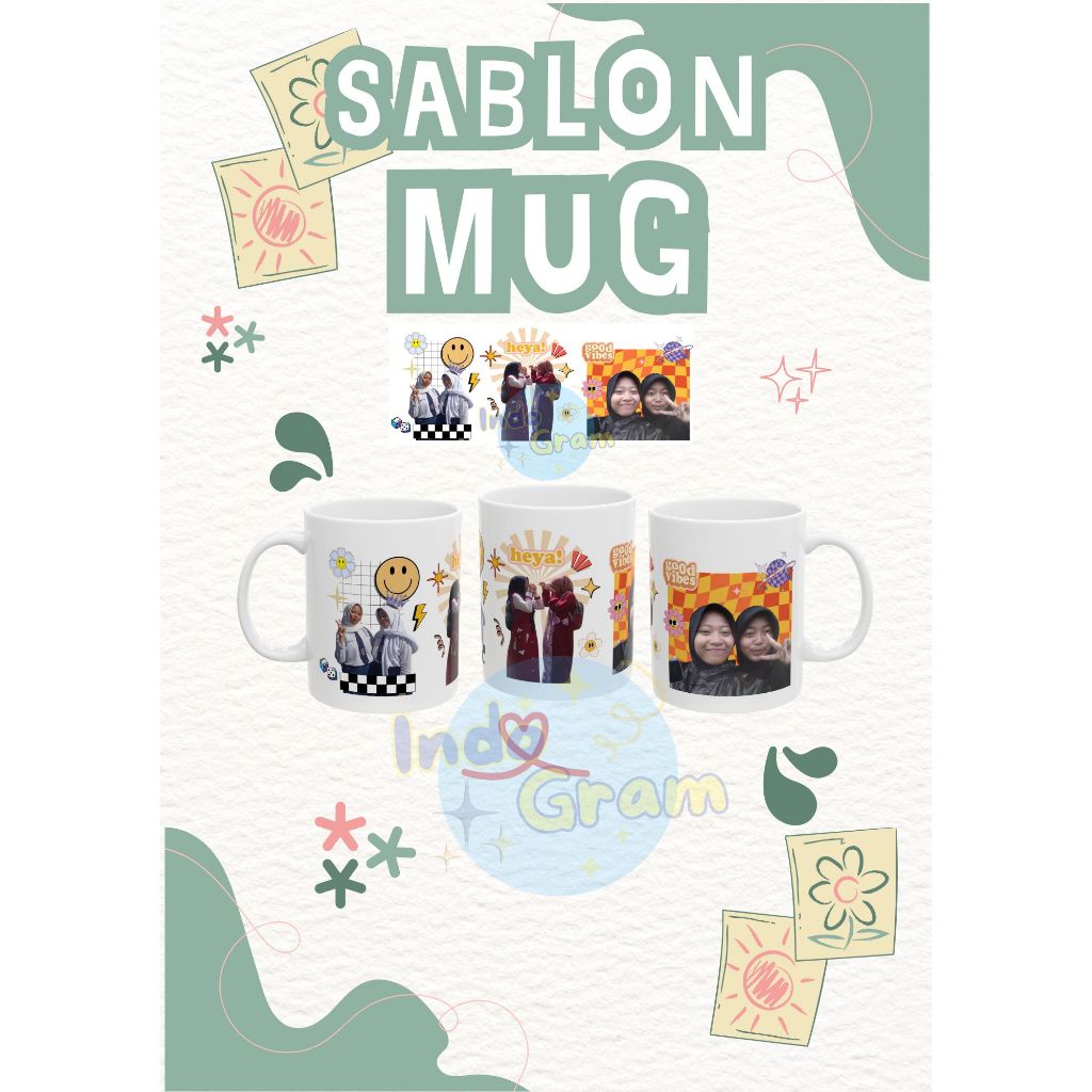 Sablon Mug Retro/ Mug Custom Satuan/ Mug Kado Teman/ LANGSUNG JADI