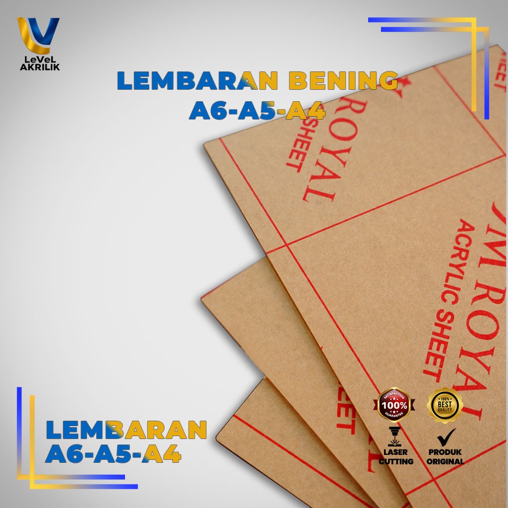 

LEMBARAN AKRILIK 2MM BENING READY A6 / A5 / A4