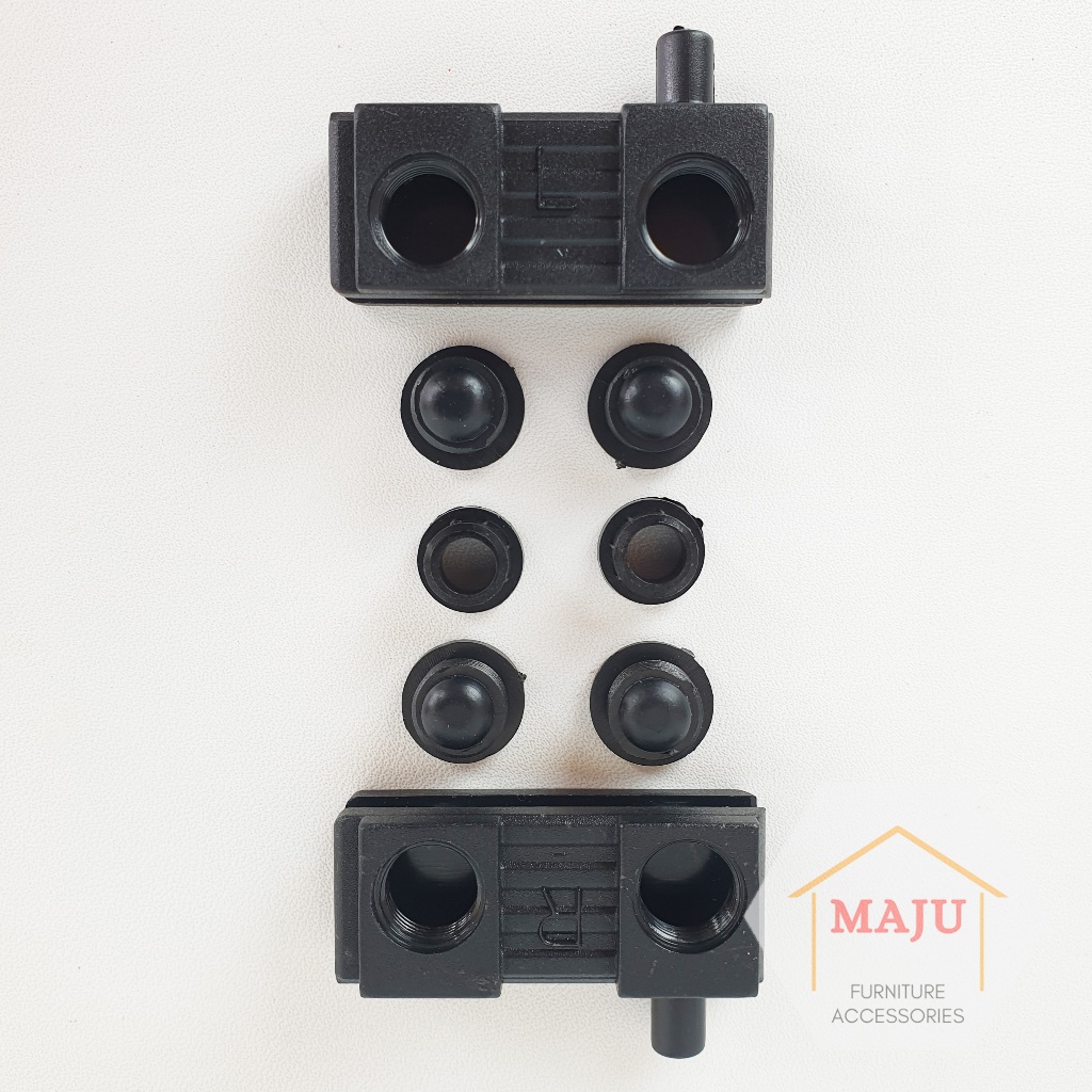 Engsel Jepit Kaca T-86 Hitam PLASTIK Lemari Display Interior Grosir (Engsel Pivot Kaca)