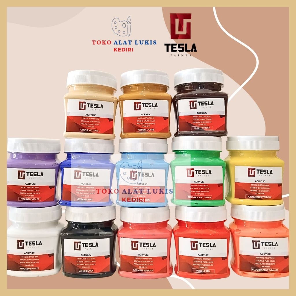 

[Alat Lukis Kediri] Cat Akrilik Tesla | Tesla Acrylic Paint | 125ml