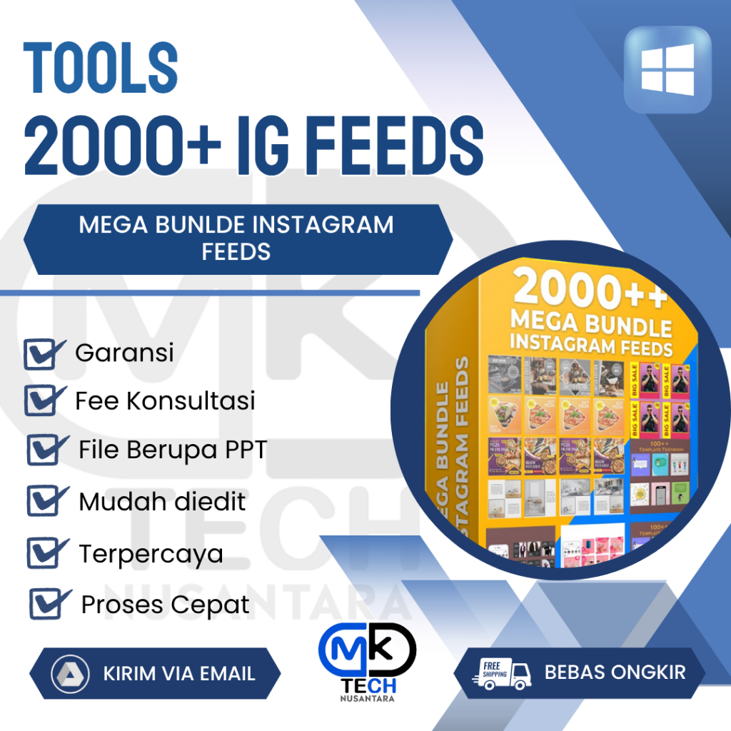 2000+ INSTAGRAM FEEDS DESAIN TEMPLATES - Paket Lengkap Format PPT