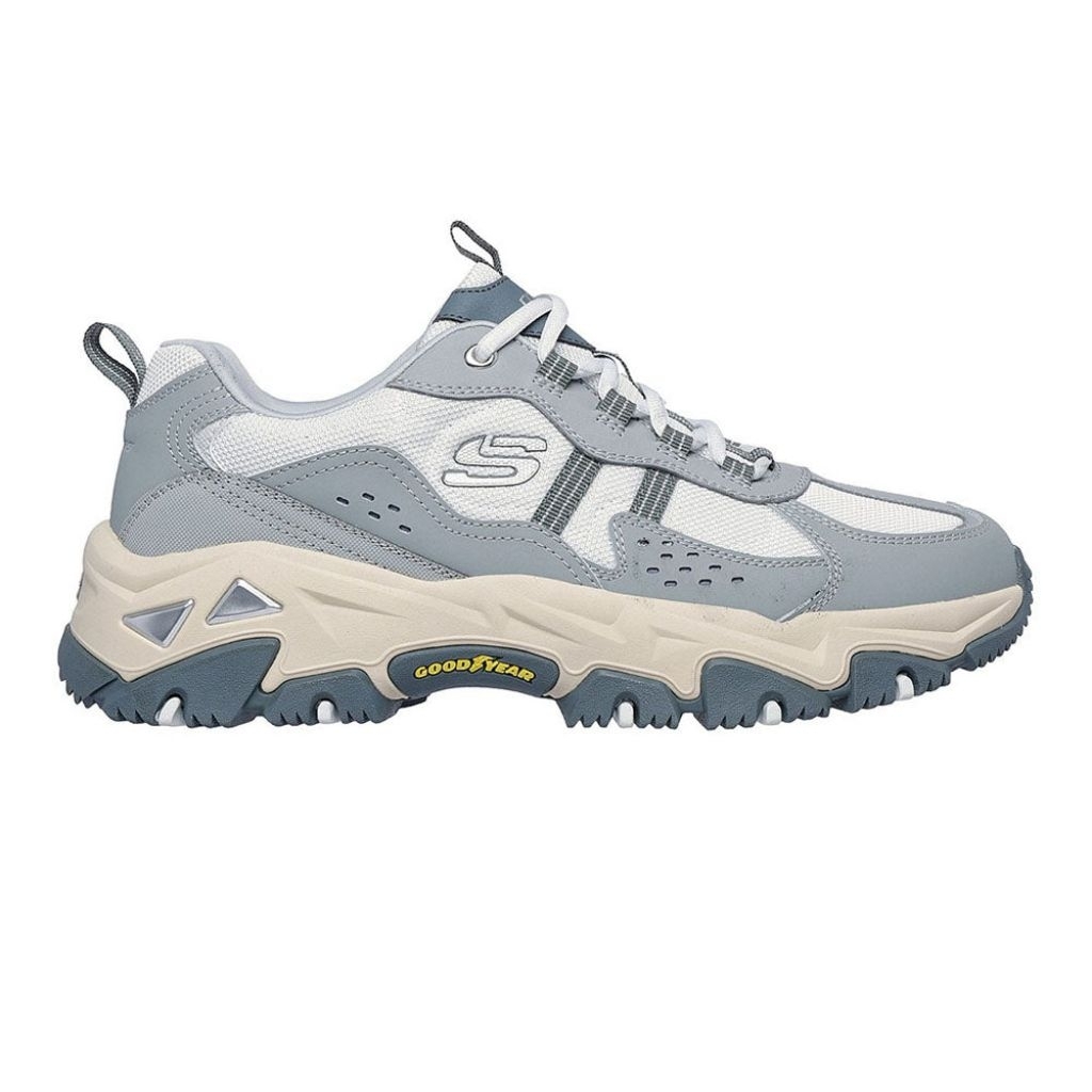 (Preloved) SKECHERS D'Lites Hiker Men Casual Shoes - Light Grey - Ukuran 43 - Perfect Condition Tanp