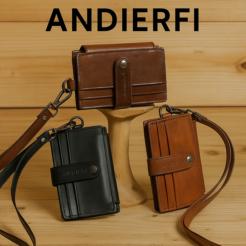 

ANDIERFI ARF Lanyard ID Card dengan Tali Lanyard Kulit Premium Tempat Kartu & ID Card Multifungsi Desain Slim Elegan Maskulin Cocok untuk Kerja Kuliah Hangout dan Daily Use