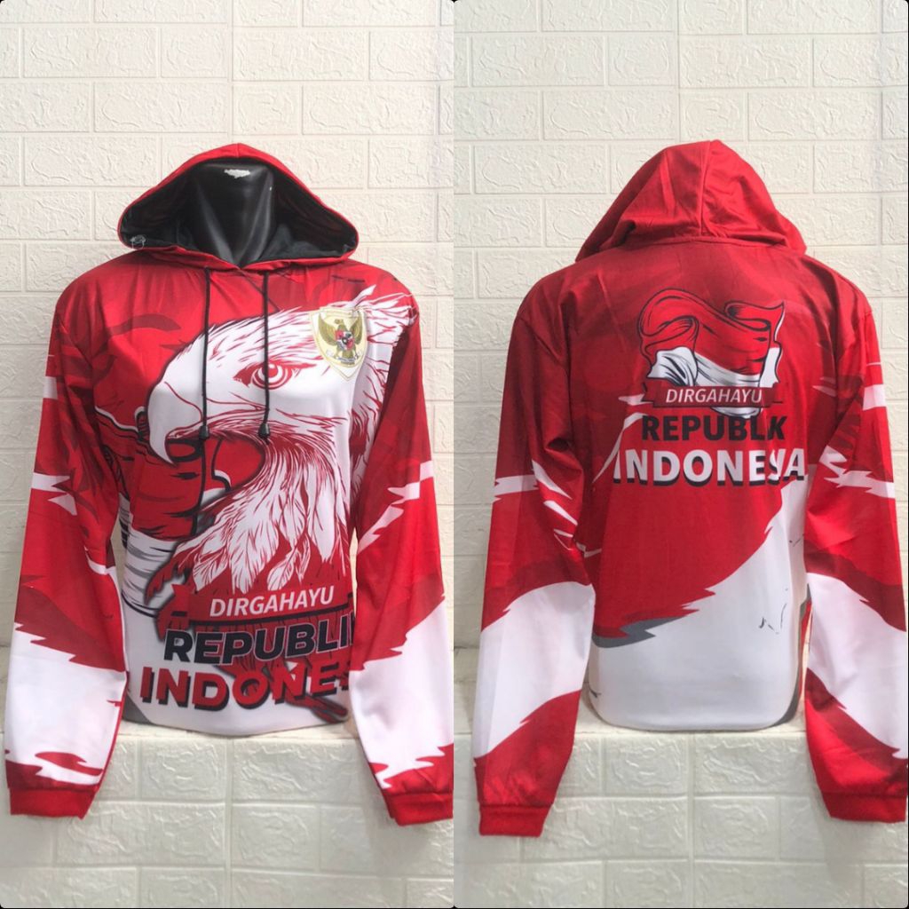 BAJU JERSEY TOPI DEWASA SPECIAL 17 AGUSTUS DIRGAHAYU REPUBLIK INDONESIA MERDEKA LENGAN PANJANG MODEL