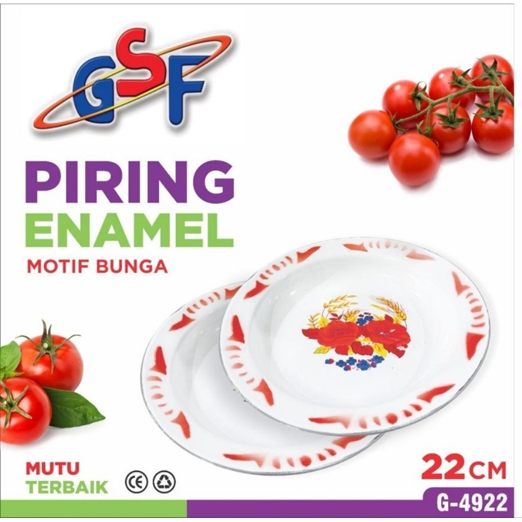Piring makan jadul piring seng enamel