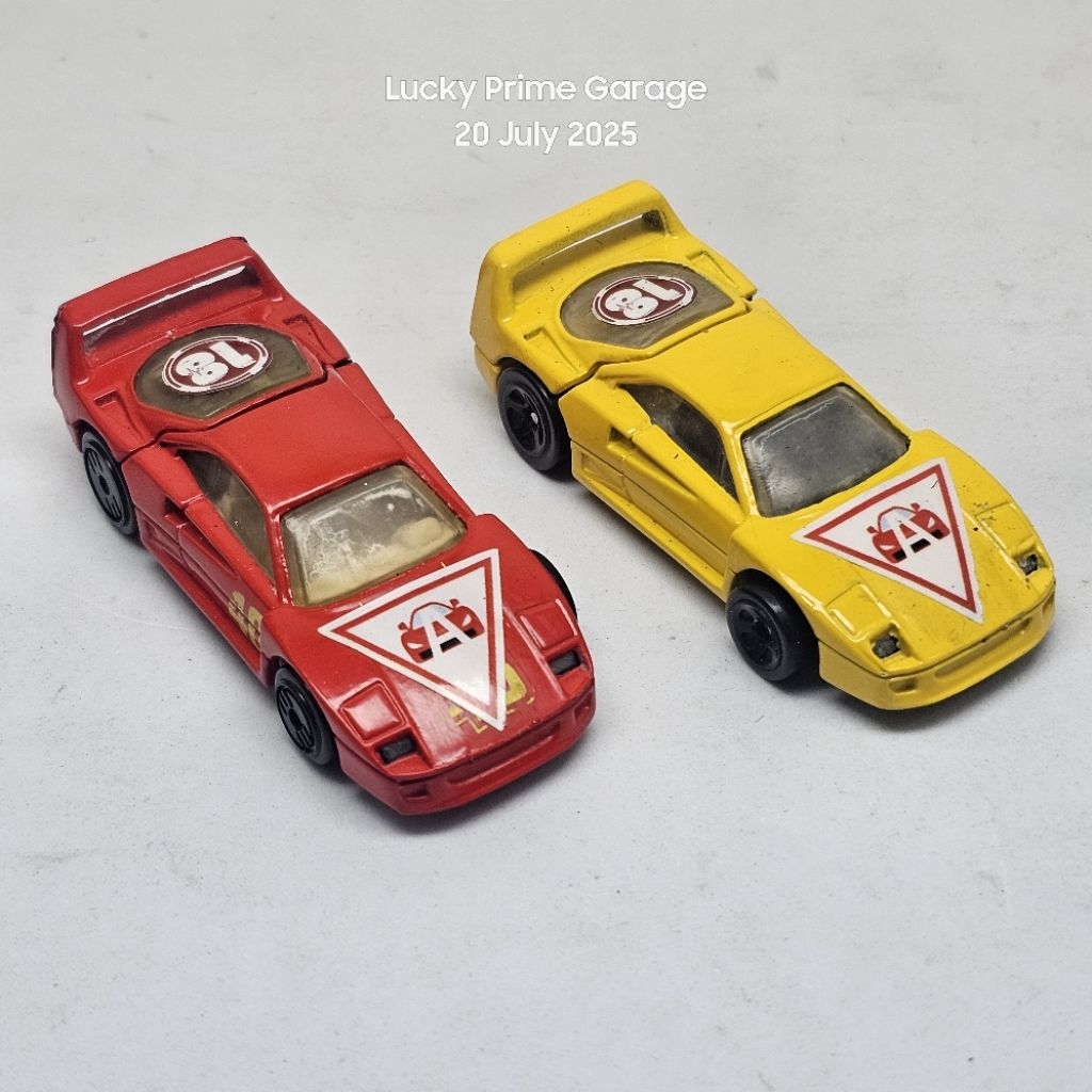 Hot wheels ferrari F40 merah dan kuning loose eks race kondisi jelek