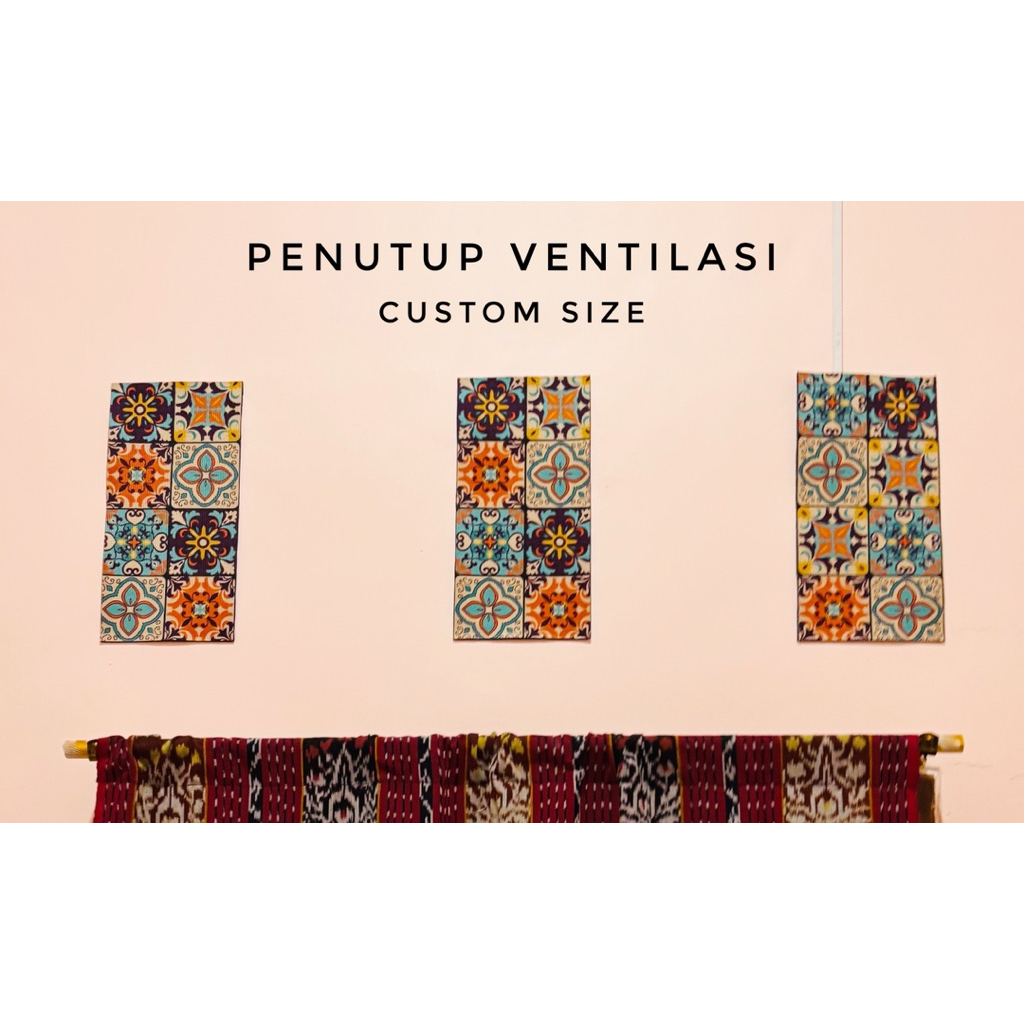 Pelindung Ventilasi Udara Rumah Ac Penutup Debu Motif Bohemian Batik Maroko Jaring Nyamuk Penghalang