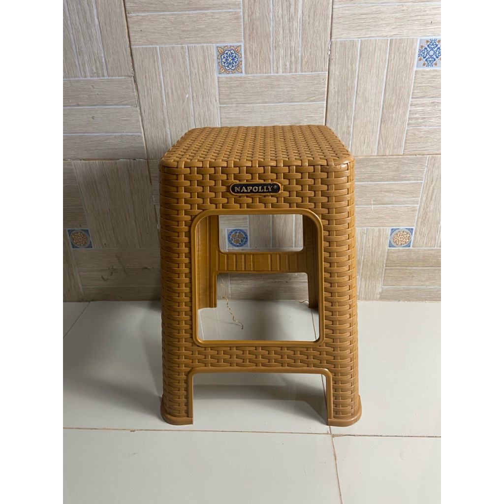 KURSI BASO ANYAM ROTAN COKLAT HITAM NAPOLLY / KURSI PALSTIK NAPOLLY / BANGKU PLASTIK NAPOLLY