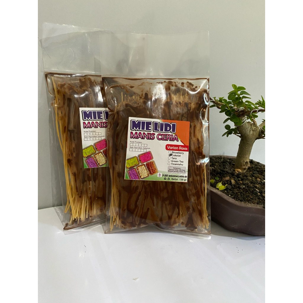 

mi lidi rasa coklat lumer di jamin mantap 250 gram mi lidi coklat lumer