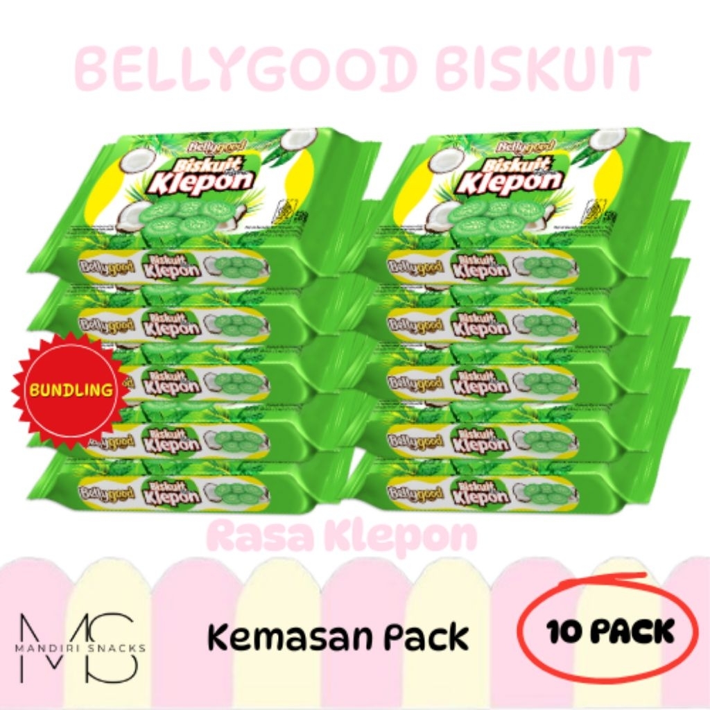

[BUNDLING 10 PACK] BELLYGOOD BISKUIT RASA KLEPON Kemasan Pack