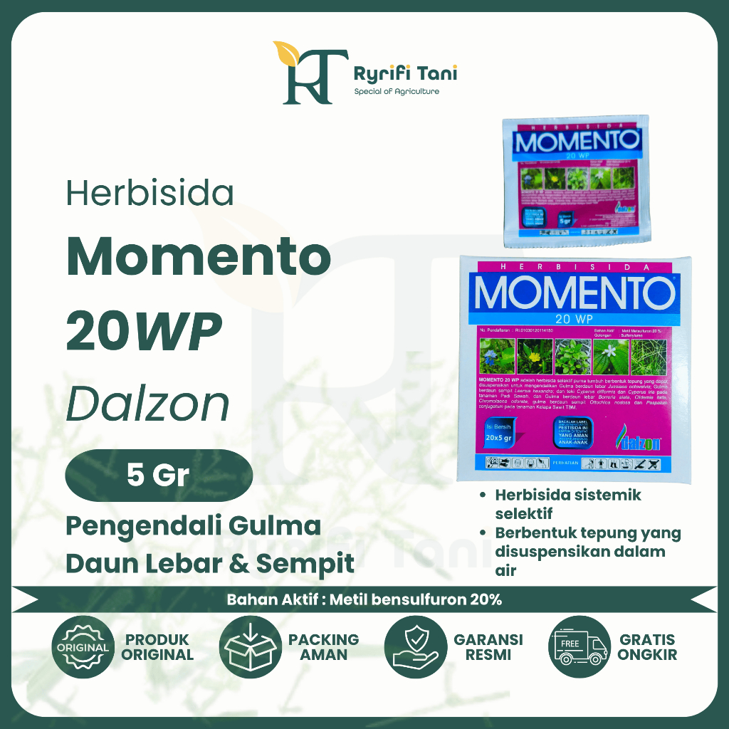 Herbisida - Momento Herbisida 20WP 5 Gram Dalzon Gulma Daun Lebar & Sempit