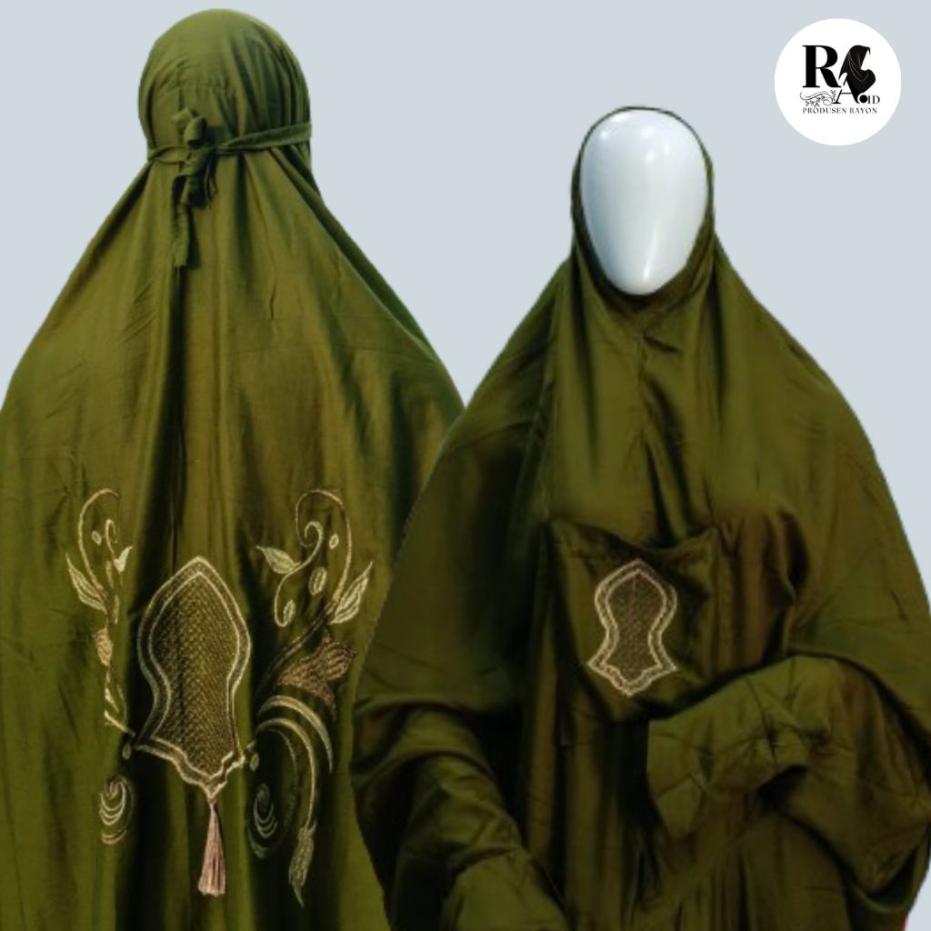 mukena tarim rayon bordir terompah army