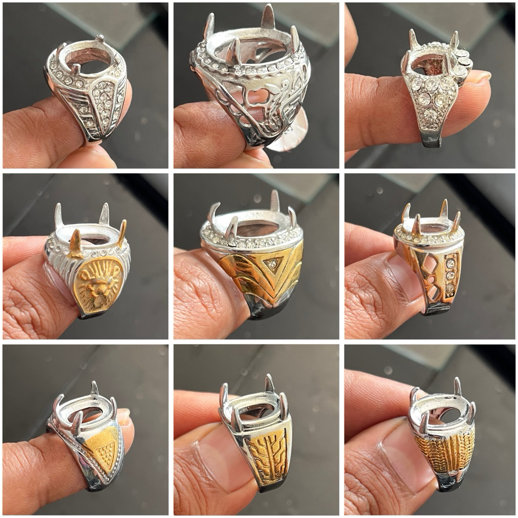 ring emban batu akik titanium