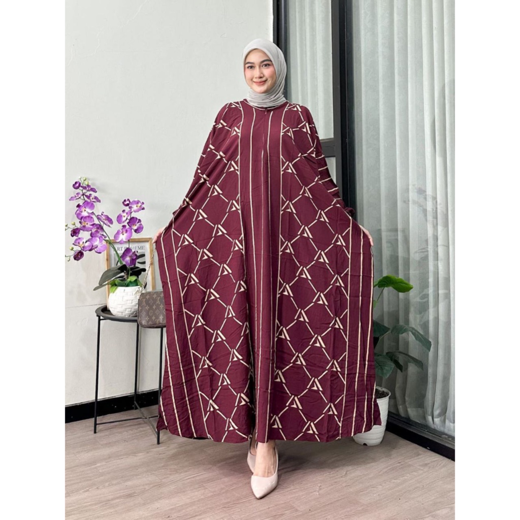 Adiba Kaftan Rayon Premium by Sekata Batik Gamis Kaftan Jumbo Ld 170 Busui Home Dress Kaftan Daily