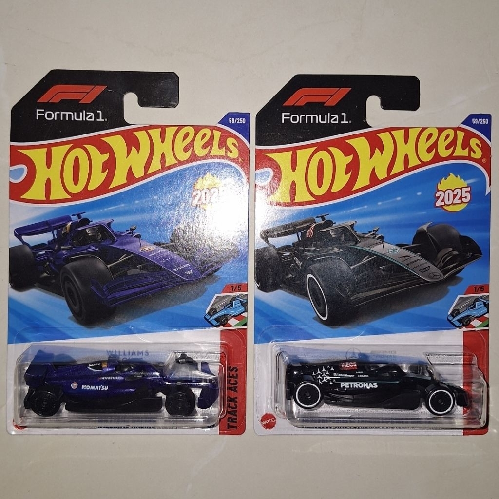 New Hot Wheels F1 Formula 1 2025 | Mercedes AMG Petronas Formula One Team & Williams Racing Komatsu,
