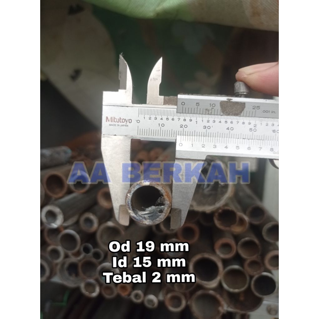 Pipa Besi Od 19 mm, Id 15 mm, Tebal 2 mm