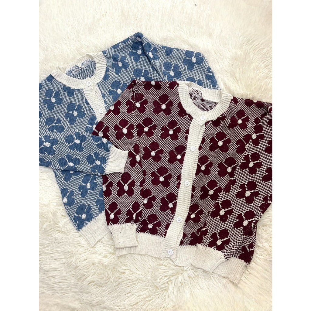 COD Cardigan Rajut premium outer Rajut kekinian motif bunga