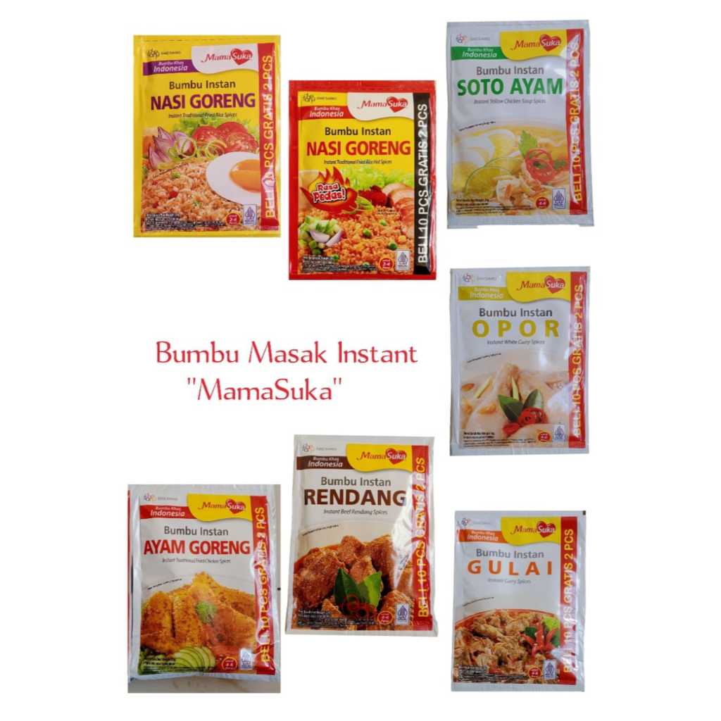 

Bumbu instan "MamaSuka" 5 pcs free 1 pcs / soto ayam, gulai, rendang, ayam goreng, nasi goreng, nasi goreng pedas, opor