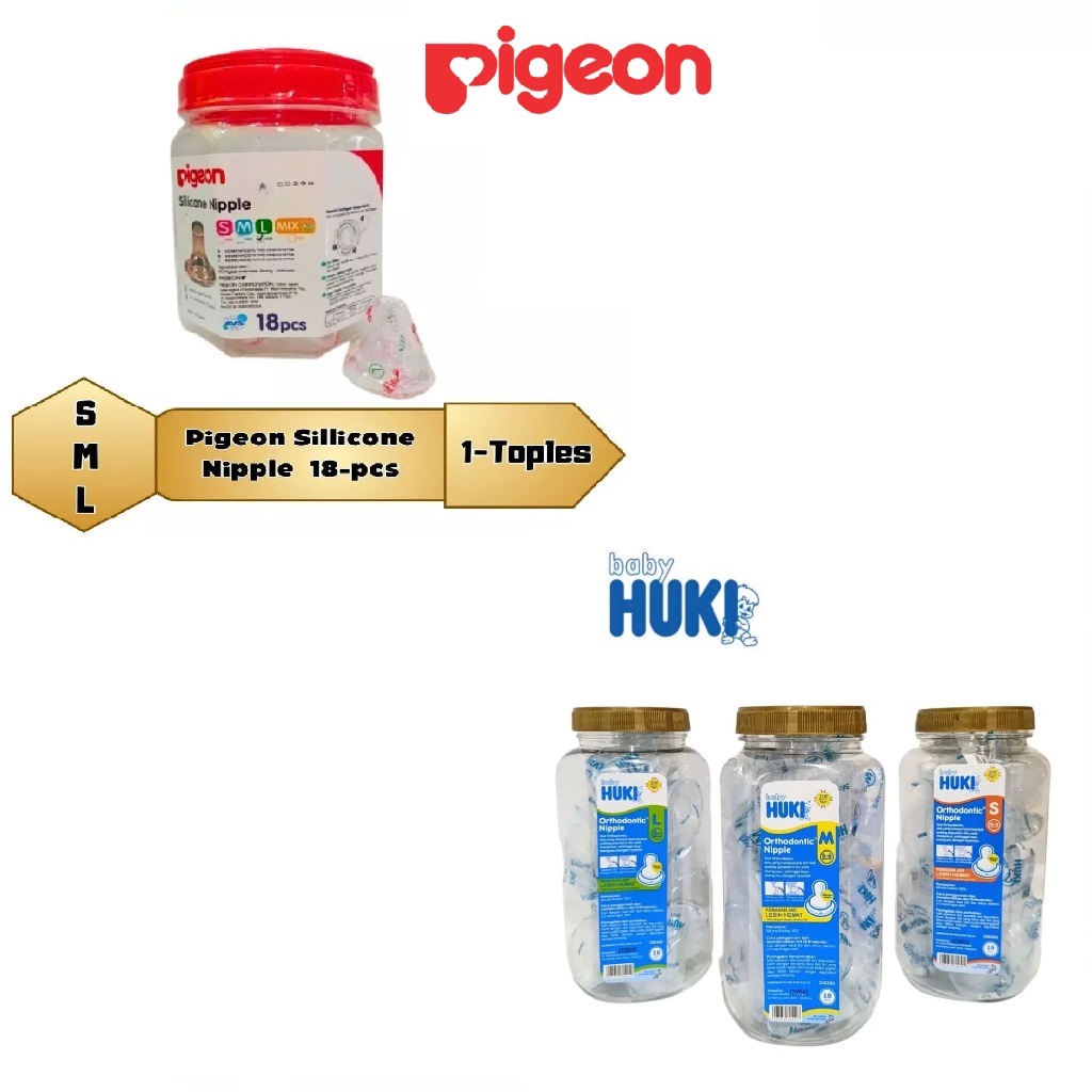 _franzbosse - HUKI Dot Bayi Orthodontic Silicone Nipple 18pcs Toples Dot Gepeng / Reguler