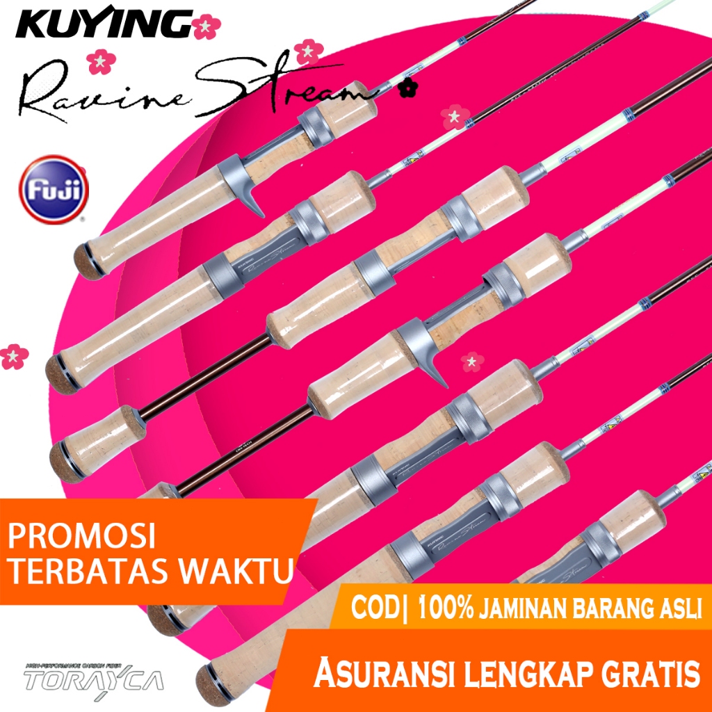 KUYING RAVINE STREAM Rod Joran Fishing 1-5g 2-8g 3-15g Spinning Casting BC Super Light Ultralight