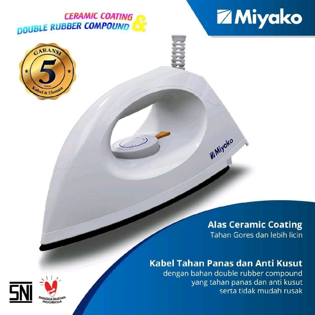 El 1009 M Setrika Miyako Setrika Electric Dry Iron El 1009 M Setrika Miyako El1009M Warna Random