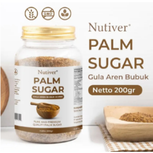 

NUTIVER Palm Sugar Powder | Gula Aren Bubuk Organik | Gula Merah Aren Nira Asli | Gula Aren Semut 200 Gram