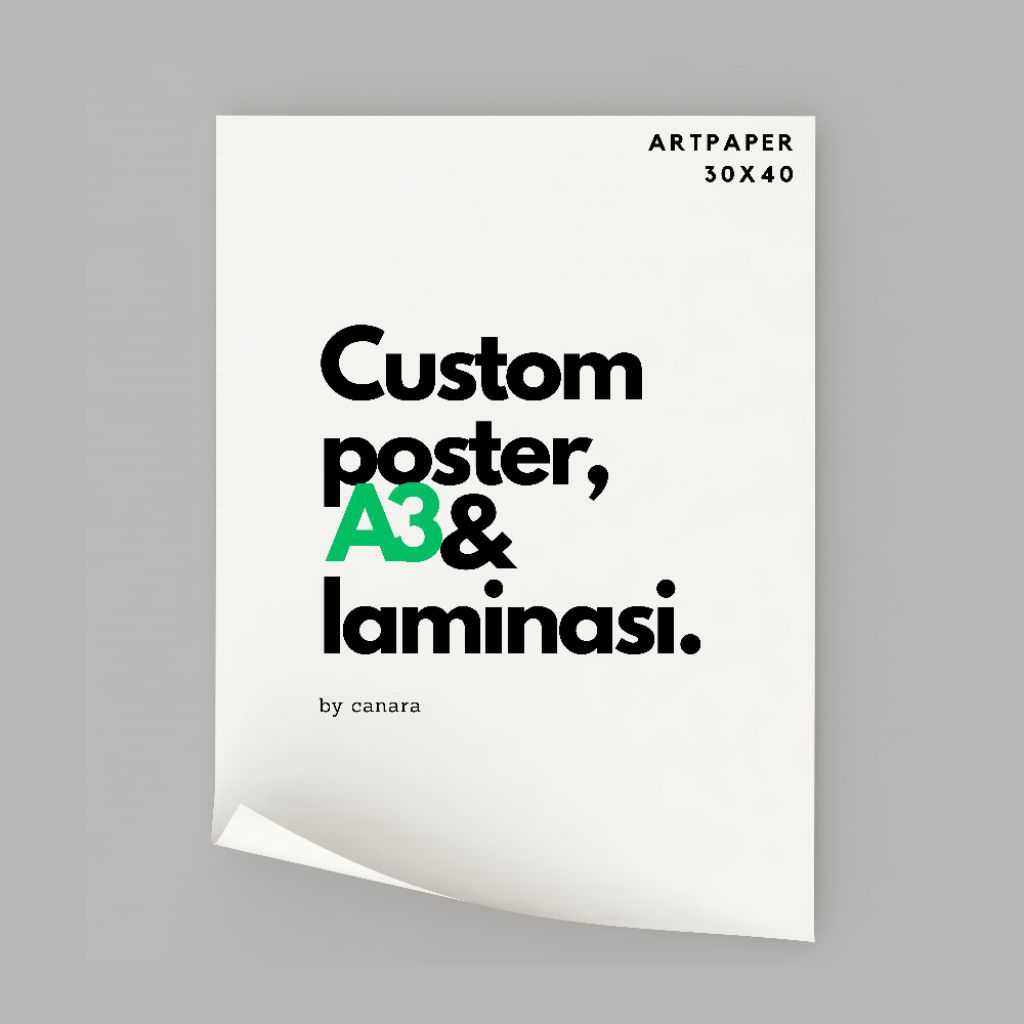 

Custom Poster A3 / Print Poster / Cetak Poster Ukuran A3 / Cetak Laminasi