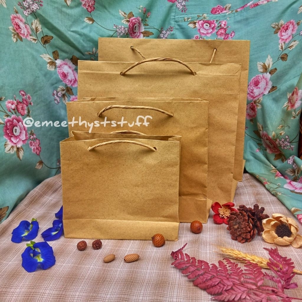 

PaperBag Brown Coklat 80 gram bahan Kraft | Mini, S, M, L | Handmade [Emeethyst]