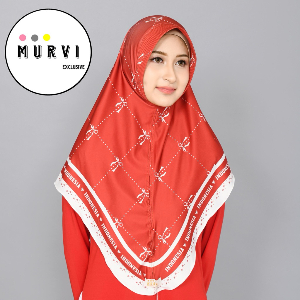 MAM HIJAB-MURVI BERGO MOTIF SUBLIM PRINTING SPESIAL KEMERDEKAN MERAH PUTIH