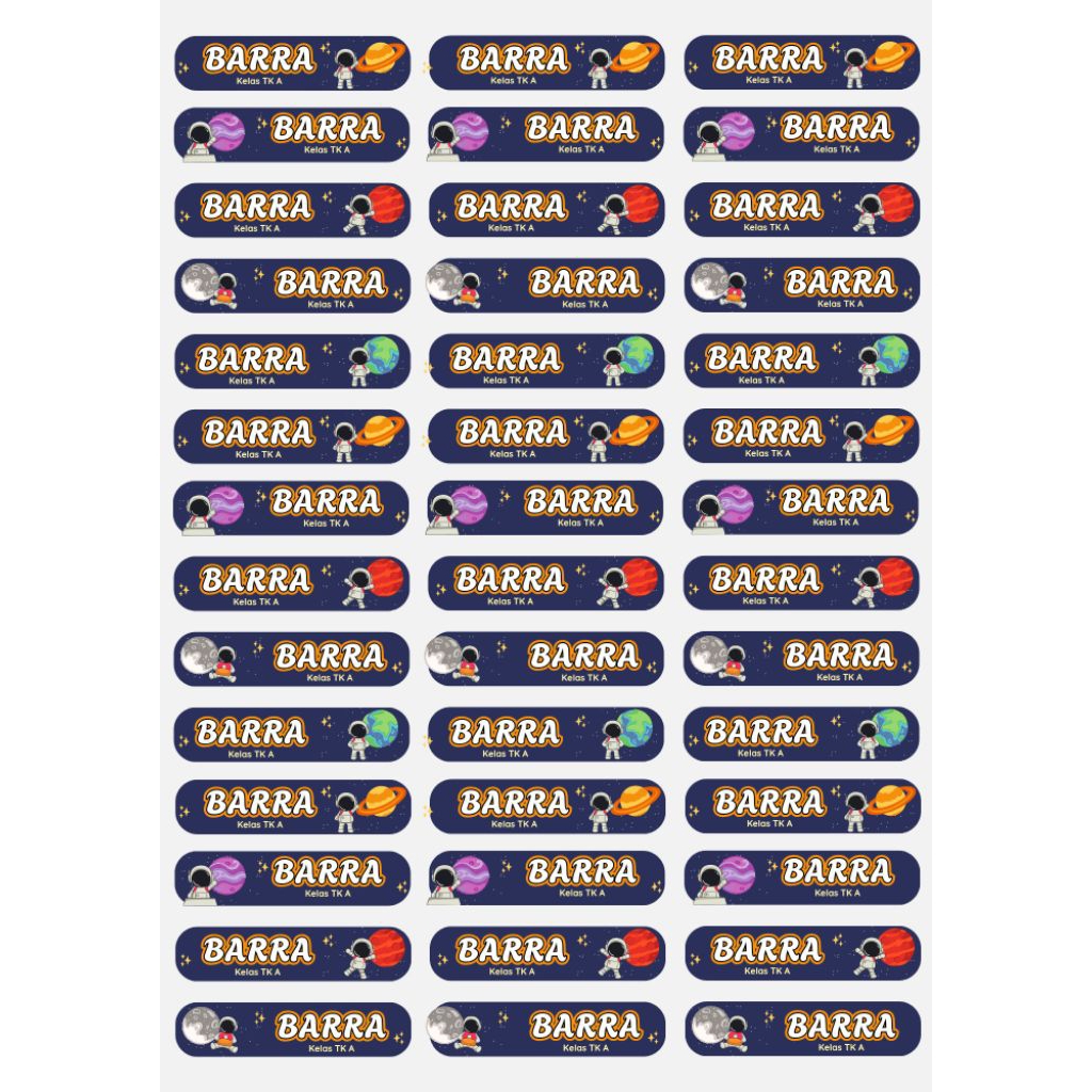 Label nama Buku tulis