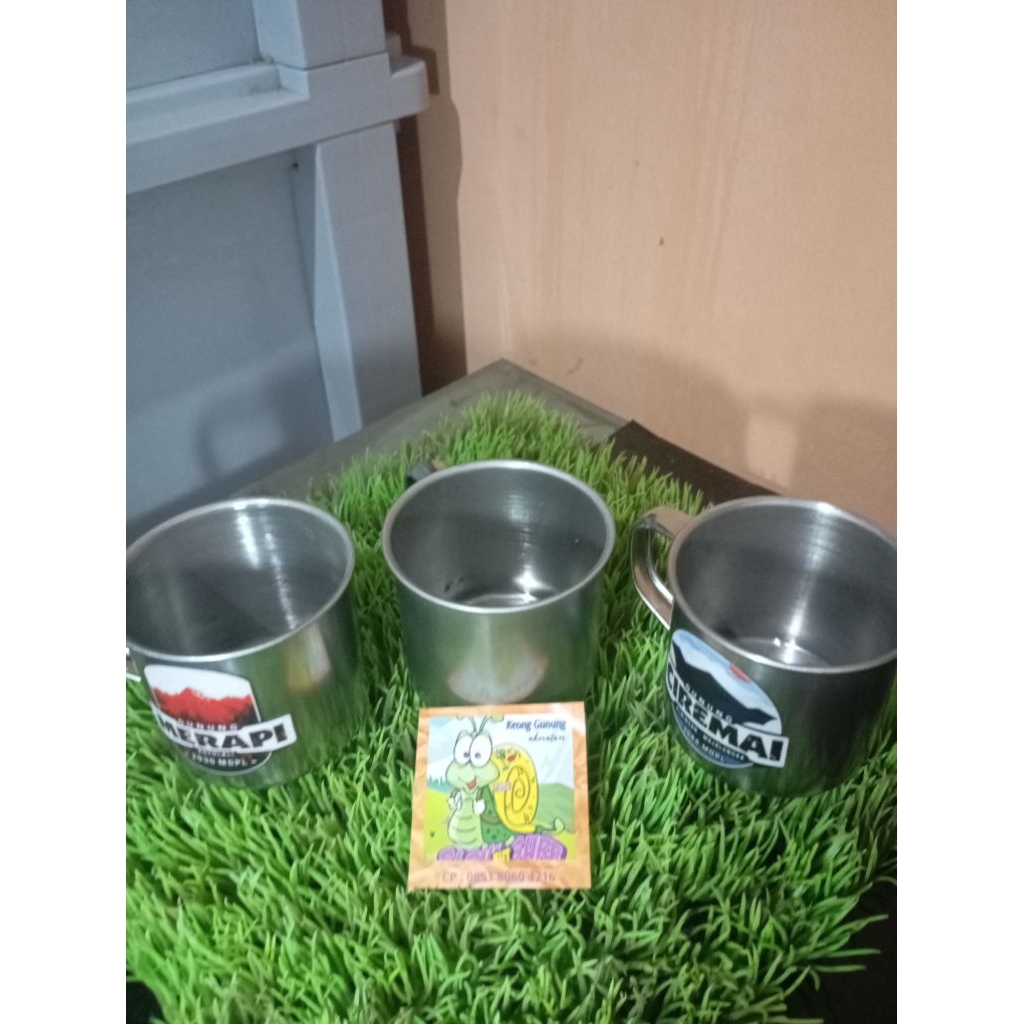 mug outdoor stainless diameter 6cm untuk mendaki gunung camping hiking outdoor activity