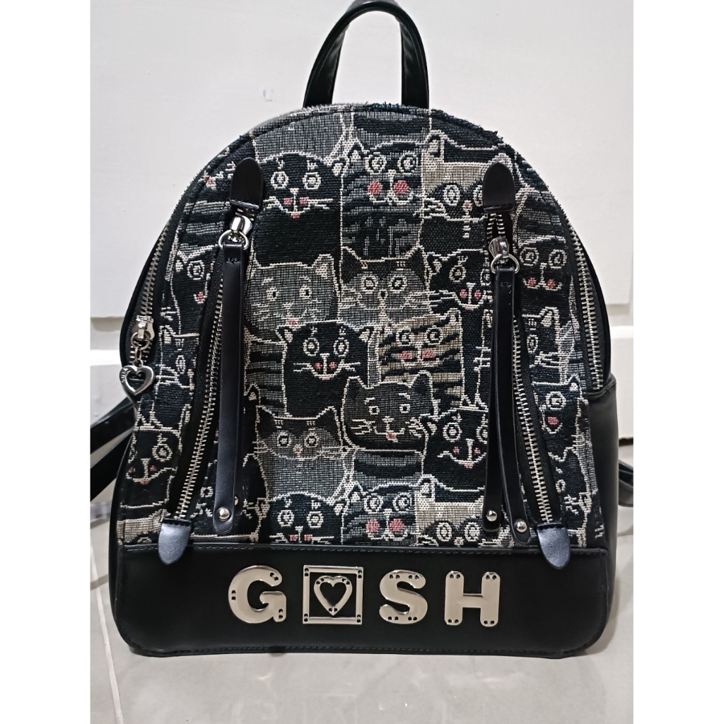 tas backpack ransel hitam black gosh kulit bag (masih ad dustbagnya)