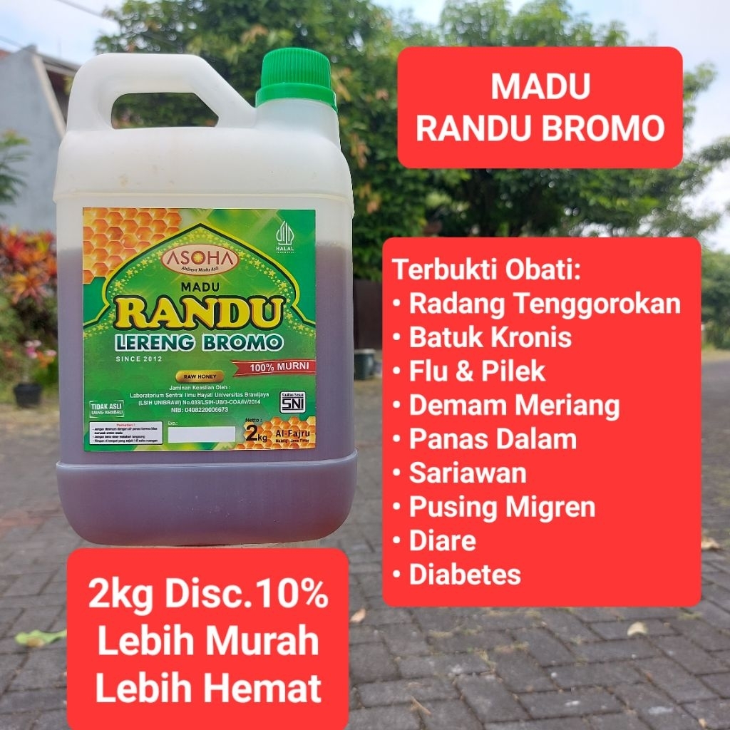 

ASOHA Madu Randu Bromo 2kg | FULL NEKTAR RANDU | Madu Asli Murni | Raw Honey | Kualitas SNI