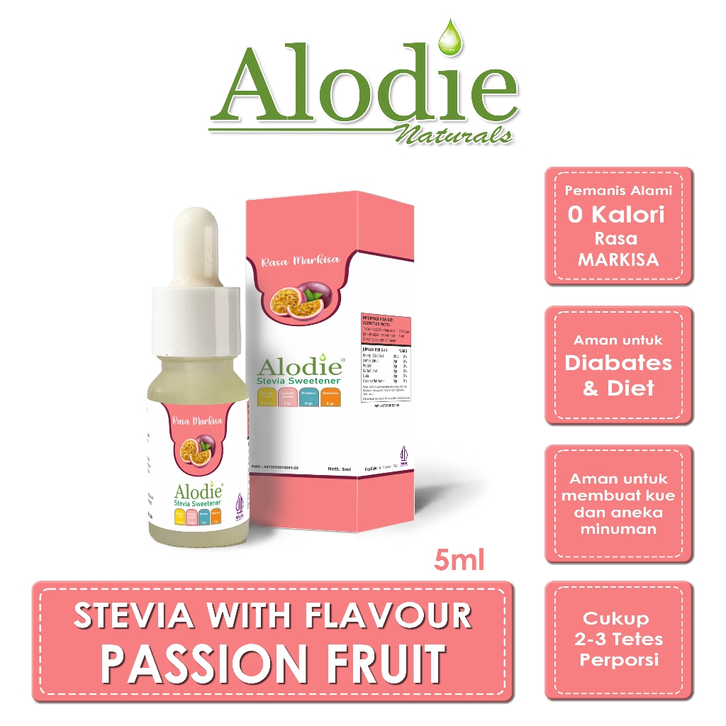 

Stevia Alodie Natural Sweetener Rasa Markisa